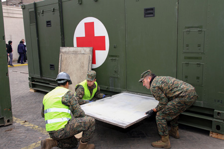 Se inicia instalación de módulos del HMCE en el Hospital San José para apoyar campaña de invierno