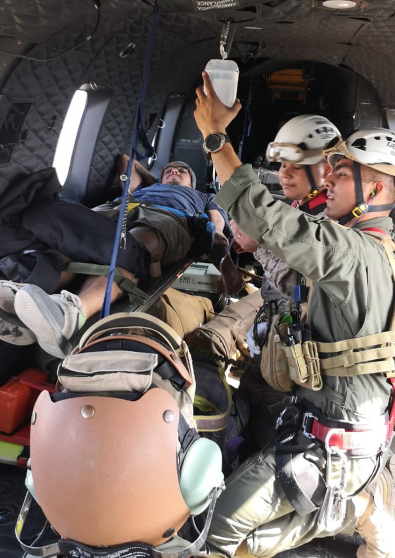 Enfermeros de Combate de la MZS Rancagua participaron en rescate aeromédico