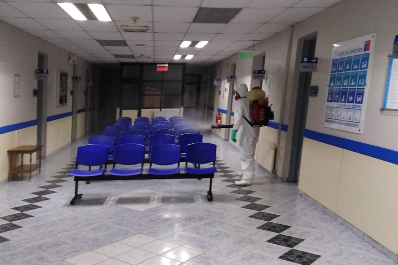 MZS “Valdivia” realiza desinfección diaria de sus instalaciones
