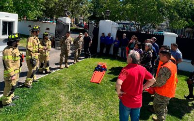 Simulacro de evacuación en el CRIE con apoyo de la 2da Compañía de Bomberos de Santiago