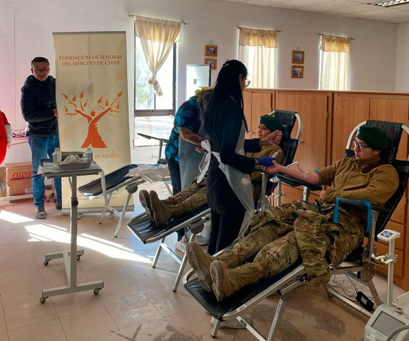 Jornada de donación de sangre en la Enfermería Militar «Calama»
