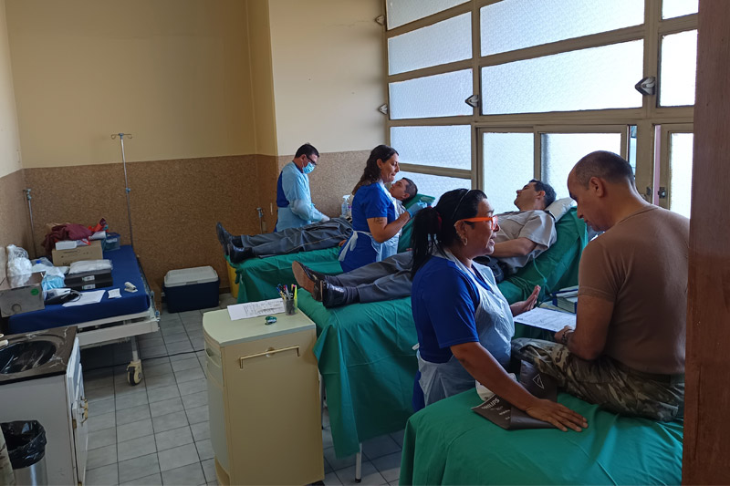 EM “Bernardo O´Higgins” apoya inicio de campaña de donación de sangre de la Fundación de Señoras del Ejército