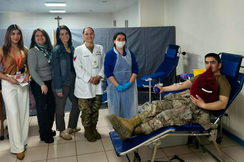 EM “Chiloé” apoya operativo de donación de sangre organizado por la Fundación de Señoras del Ejército